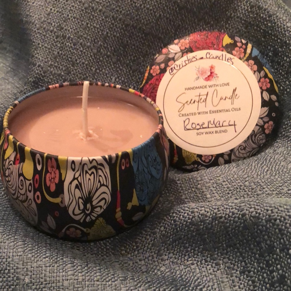 Decorative candle tin hand made